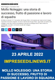 Copertina Mollo Noleggio Una Storia Di Successo Frutto Di Passione E Lavoro Di Squadra