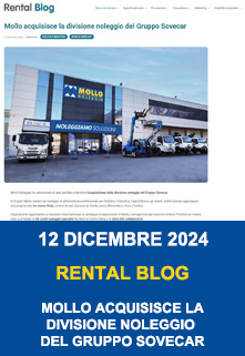 Copertina Rental Blog Mollo acquisisce la divisione noleggio del gruppo Sovecar