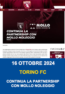 Copertina Torino FC Continua La Partnership Con Mollo Noleggio